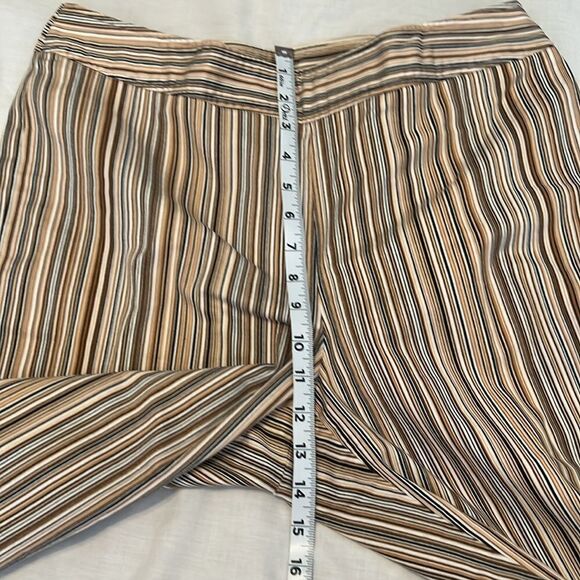 Rafaella sz10 tan brown cream stripped side zip ankle length pants EUC - Picture 9 of 12